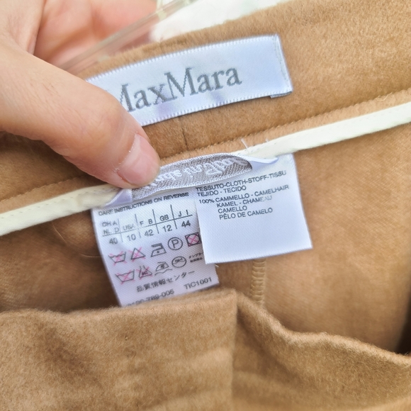MaxMara | Pescia Camel Hair Straight Leg Trousers Size 10 - Picture 3 of 13